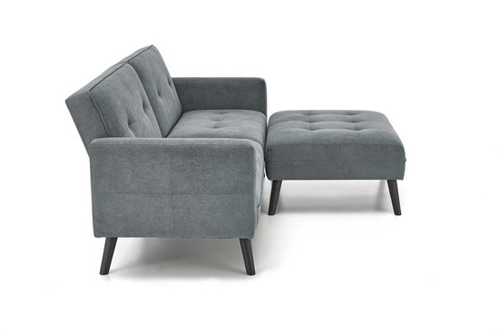 Sofa rozkładana z funkcją narożnika CORNELIUS w kolorze popielatym