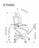 Designerski fotel gabinetowy ETHAN w kolorze popielatym