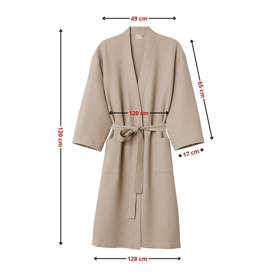 Szlafrok Gofer Bawełna Unisex Vizzy L 02 Beż
