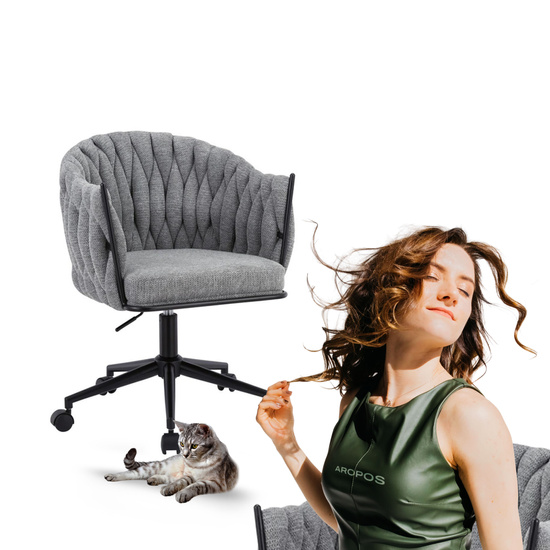 Designerski fotel obrotowy ROSA szary