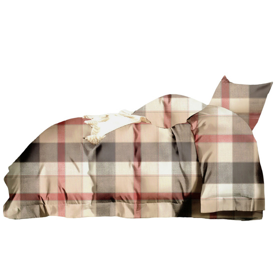 Pościel w kratkę 160 x 200 3cz Satyna Bawełniana nr A1812