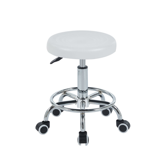 Taboret obrotowy KIVI biały na kółkach