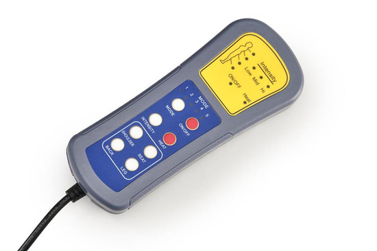 Fotel wypoczynkowy z funkcją elektrycznego rozkładania i gniazdem USB SEMIR 2 w popielatej tkaninie BLUVEL 14