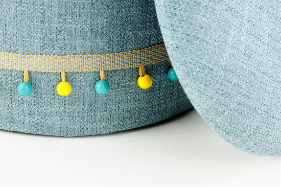 Zestaw 2 puf GRADO w kolorze jasnoniebieskim