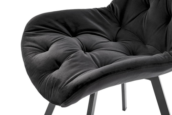 Nowoczesne krzesło pikowane w kolorze czarnym K519