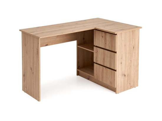 Biurko narożne BEGA w kolorze dąb artisan z szufladami