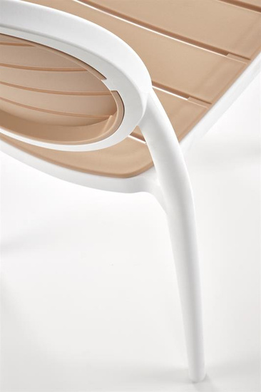 Krzesło K529 w kolorze białym z naturalnym wykończeniem