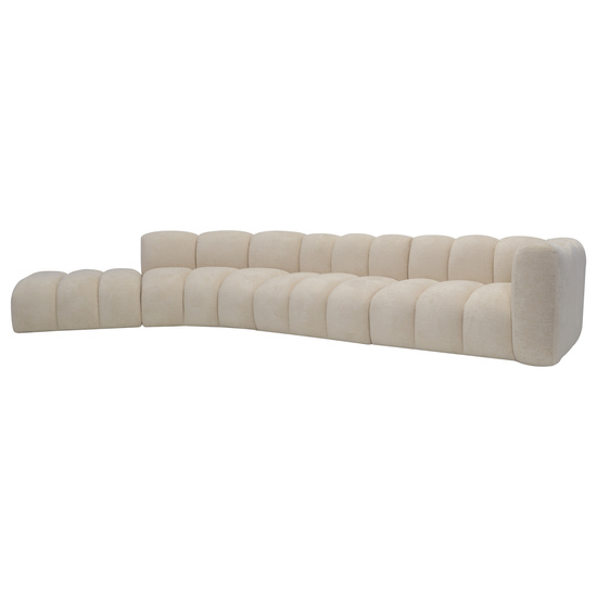 Sofa modułowa z dostawną pufą SOMA G tapicerowana P+R+S+SP