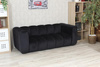 Sofa dwuosobowa do recepcji nowoczesna SOMA 2 tapicerowana czarnym welurem