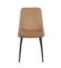 Stylowe krzesło welurowe ESLA ciemno-beżowe z czarnymi nogami