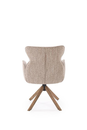 Krzesło z funkcją obracania K585 w kolorze ciemnego beżu i jasnego orzecha