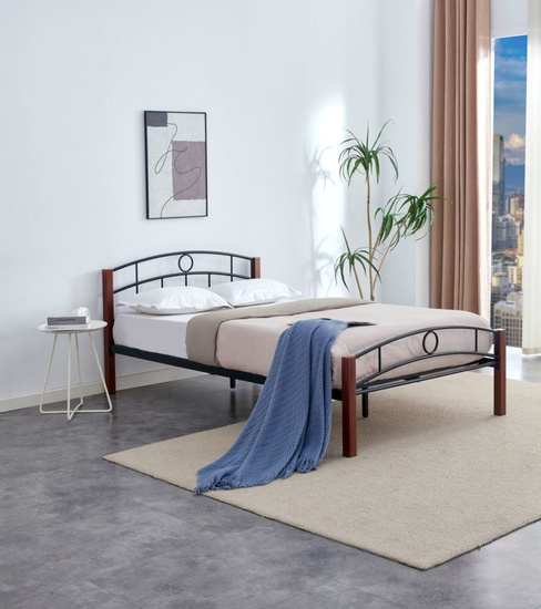 Łóżko metalowe NERO BED 120 z czarną ramą 120x200 cm 