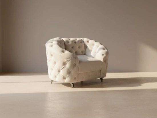 Nowoczesny fotel pikowany glamour LUCILLE