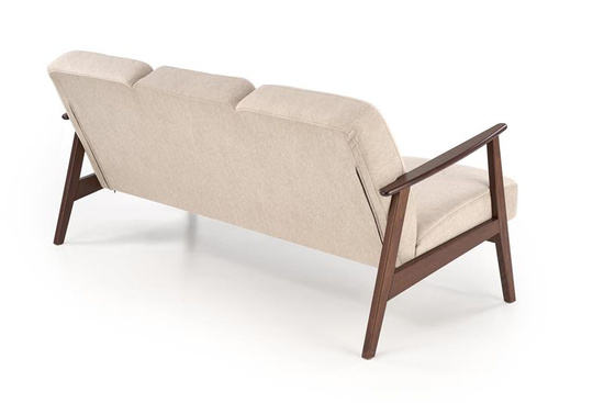 Sofa z drewnianymi podłokietnikami MILANO 3S w kolorze beżowym Castel 15