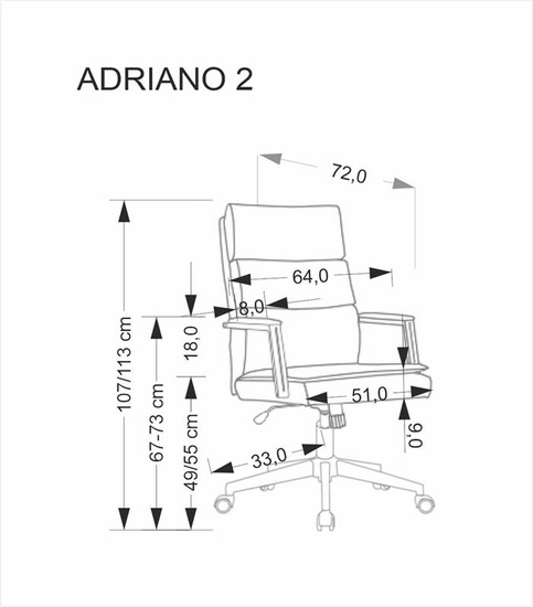 Fotel obrotowy ADRIANO 2 czarna ekoskóra z mechanizmem TILT