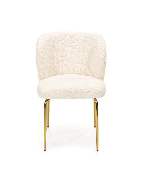 Krzesło K474 w kolorze kremowo-złotym boucle