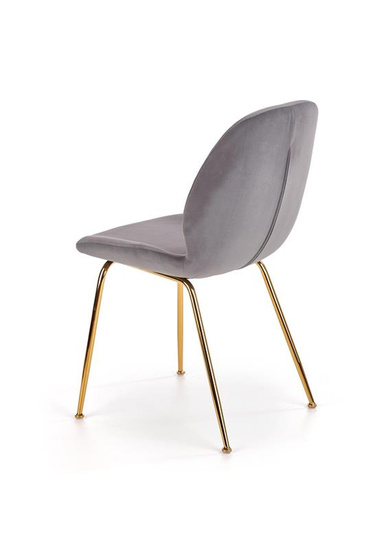 Krzesło K381 w kolorze popielatym ze złotą podstawą