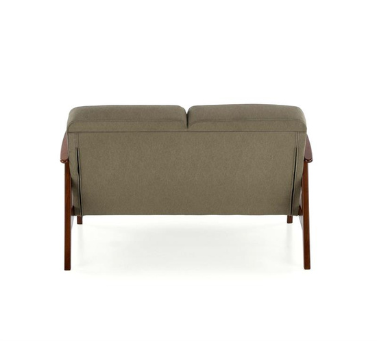 Sofa z drewnianymi podłokietnikami MILANO 2S w kolorze oliwkowym Castel 39 