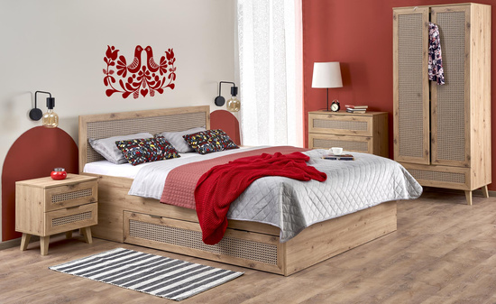 Szafka nocna BORNEO SN-1 dąb artisan/czarny
