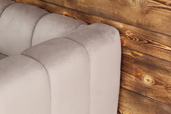 Sofa dwuosobowa na recepcję nowoczesna SOMA 2 tapicerowana jasny szary welur