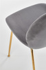 Krzesło K381 w kolorze popielatym ze złotą podstawą
