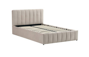Łóżko z pojemnikiem na pościel tapicerowane BELLA 160 w beżowym kolorze 160x200 cm