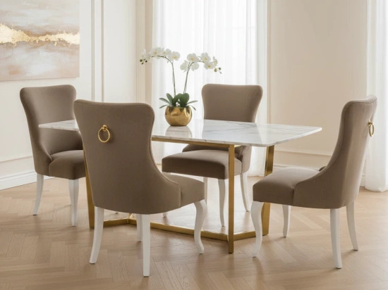 Gładkie krzesło tapicerowane GOLDI ludwik