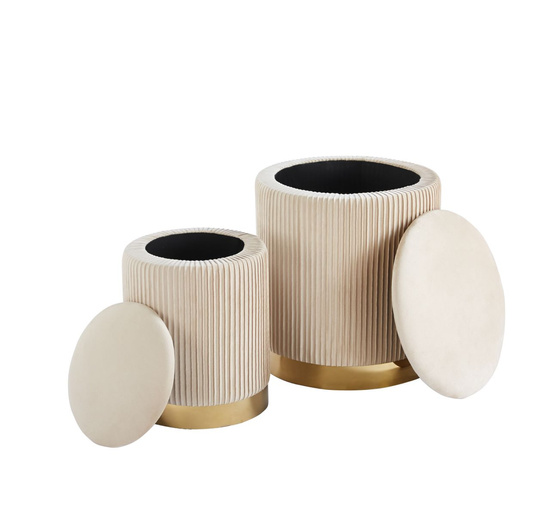 Zestaw dwóch puf DUOBOX w kolorze beżowym