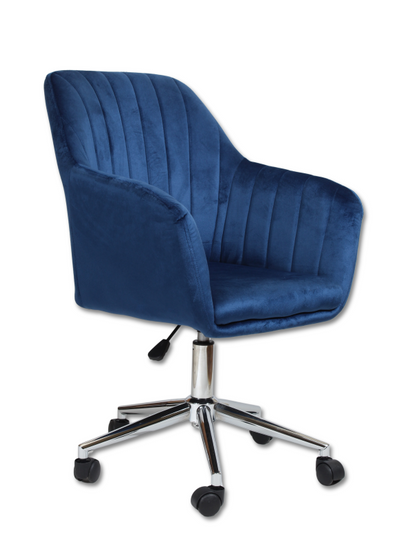 Fotel kubełkowy do biurka FABIO granatowy/chrom