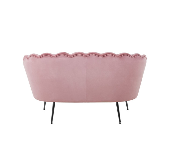 Sofa VIDAL w różowym welurze na czarnych nóżkach