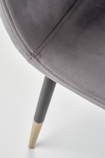 Krzesło K379 w kolorze popielatym ze złotą podstawą 