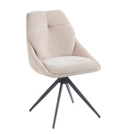 Obrotowe krzesło GOBI w beżowym kolorze na czarnej podstawie