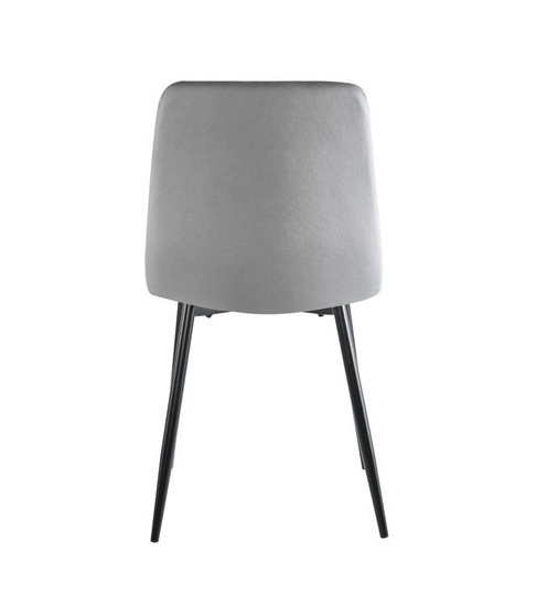 Stylowe krzesło welurowe ESLA szare z czarnymi nogami