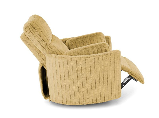 Elektryczny fotel wypoczynkowy PEGAS w kolorze musztardowym z funkcją relaks