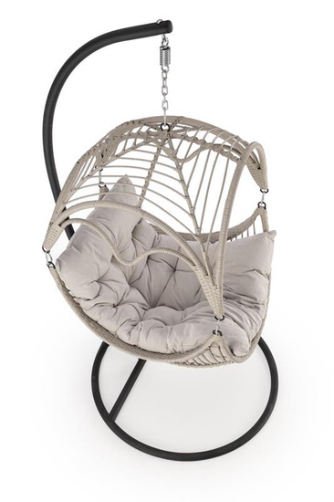 Nowoczesny fotel ogrodowy RASMUS w kolorze jasny popiel z leżanką