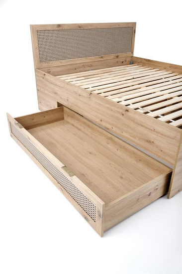 Łóżko BORNEO LOZ-160 dąb artisan/czarny