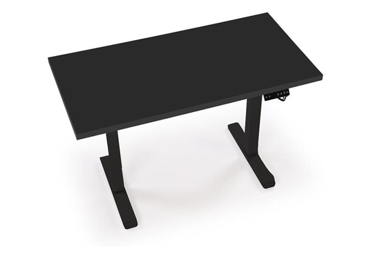 Biurko z regulacją wysokości B54 w czarnym kolorze na czarnym stelażu 120 cm