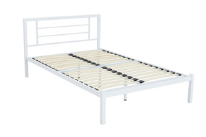 Łóżko metalowe LUMINA 120 w białym kolorze 120x200 cm