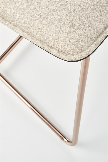 Krzesło K390 kremowe z ciemnopopielatym akcentem i złotą podstawą 