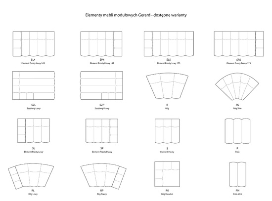 System sof modułowych SOMA Element prosty prawy SP4 sofa modułowa
