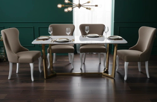 Gładkie krzesło tapicerowane GOLDI ludwik