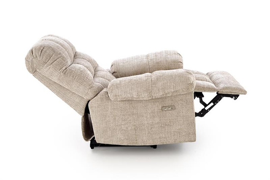 Fotel wypoczynkowy AMORE w beżowym kolorze z funkcją elektrycznego rozkładania