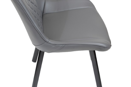 Tapicerowane krzesło do jadalni DORA | szara ekoskóra