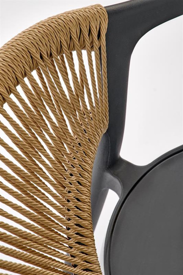 Nowoczesne krzesło K582 w kolorze czarnym z siedziskiem w odcieniu naturalnym