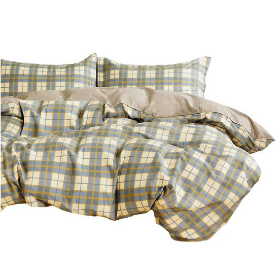 Pościel w kratkę 160 x 200 3cz Satyna Bawełniana nr A1808