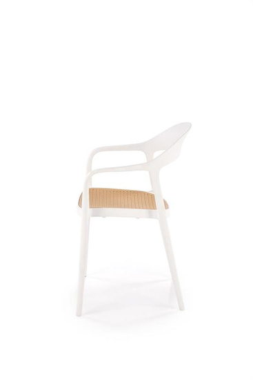 Krzesło K530 w kolorze białym z naturalnym wykończeniem