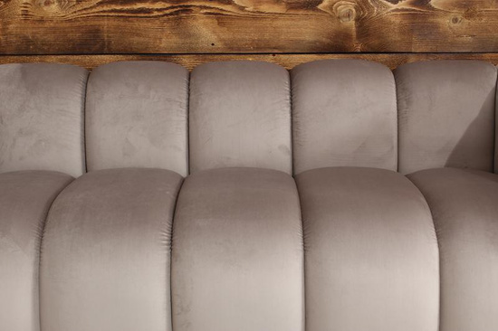 Sofa dwuosobowa na recepcję nowoczesna SOMA 2 tapicerowana jasny szary welur