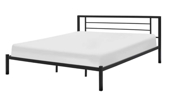 Łóżko metalowe LUMINA 160 w czarnym kolorze 160x200 cm 