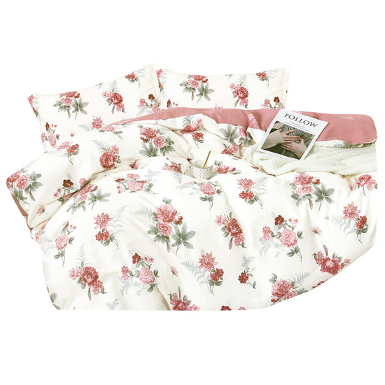 Pościel w róże 200 x 220 3cz Satyna Bawełniana nr A1663