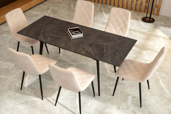 Stół rozkładany LUVANO czarny z mechanizmem synchronicznym 